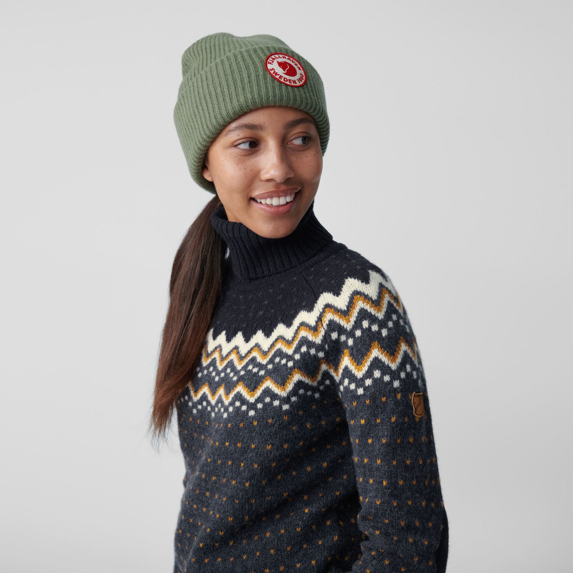 Fjällräven Övik Knit Roller Neck W Navy - Dark Navy