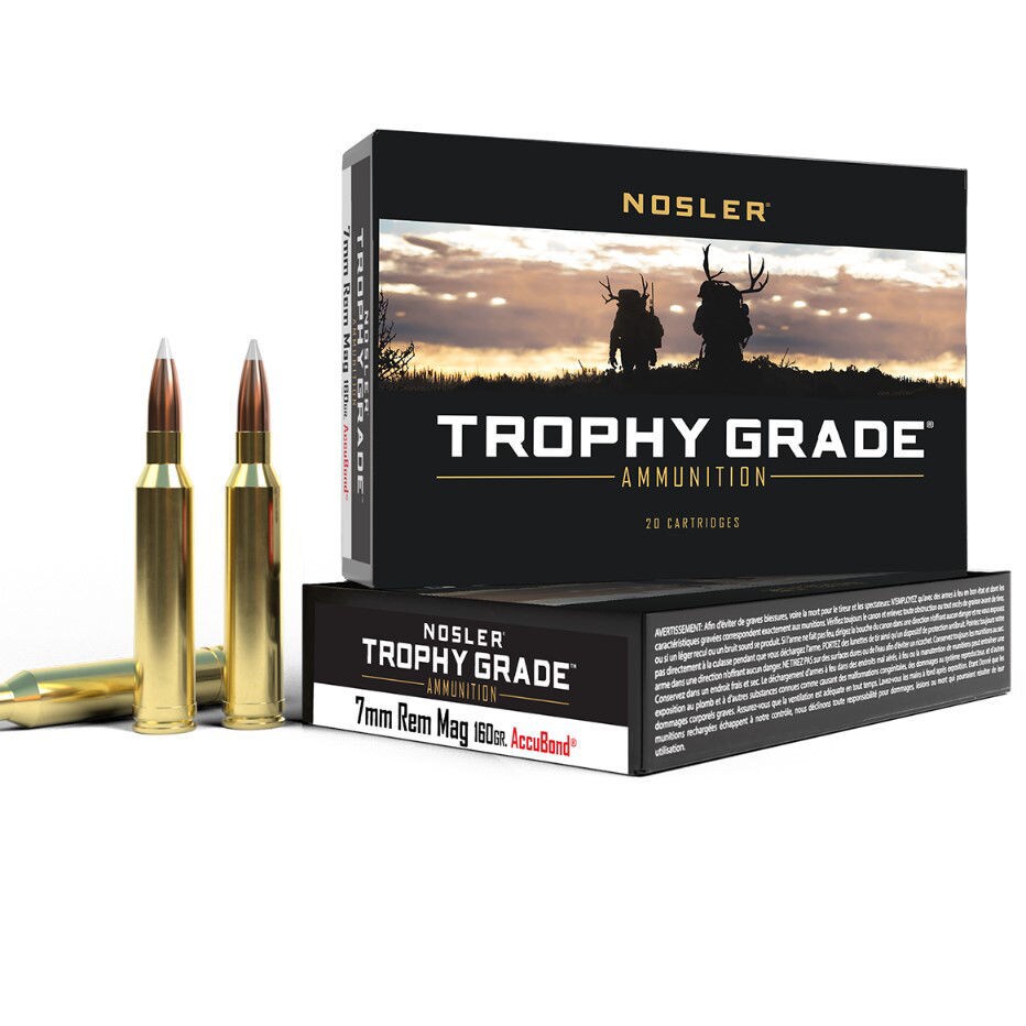 Nosler AccuBond® 7mm Rem Mag 160gr Trophy Grade Ammunisjon