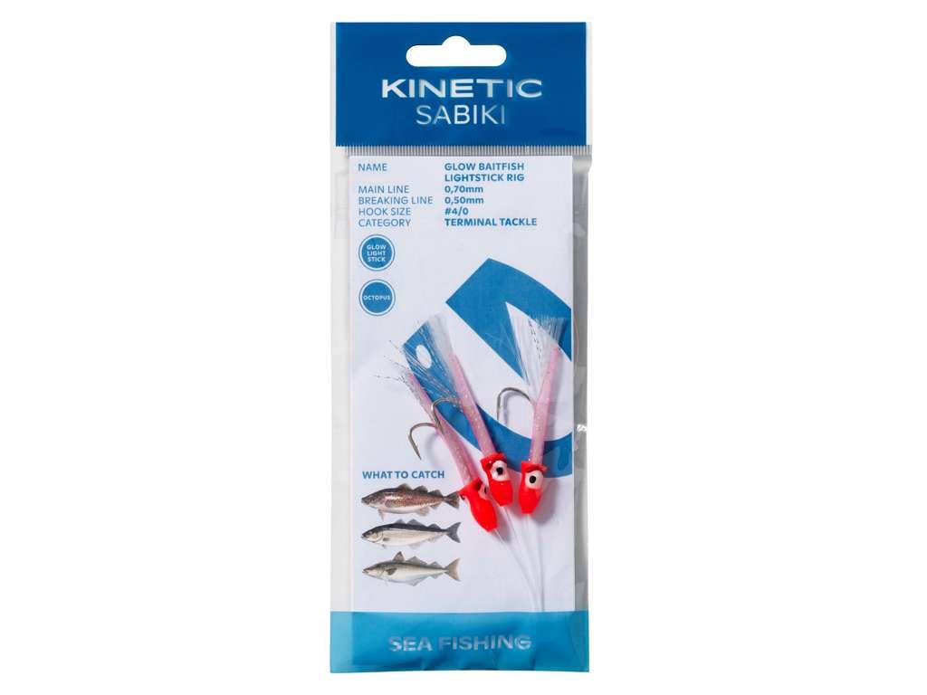 Kinetic Sabiki Glow Baitfish Lightstick #4/0 Pink/Red