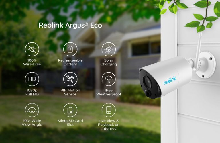 Reolink Argus Eco 100% Trådløst Wifi Kamera Med App Svart