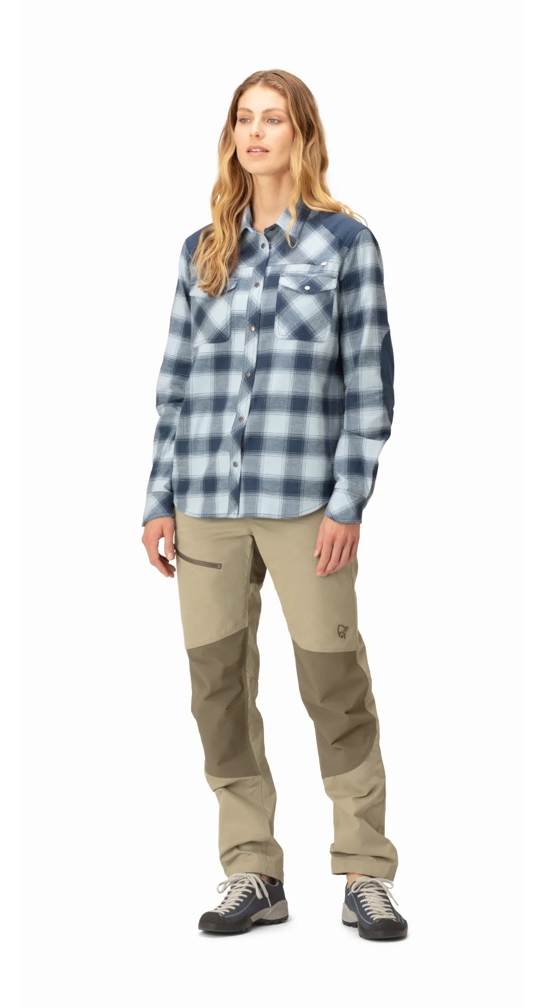 Norrøna svalbard flannel Shirt (W) Blue Fog/Indigo Night Utgått