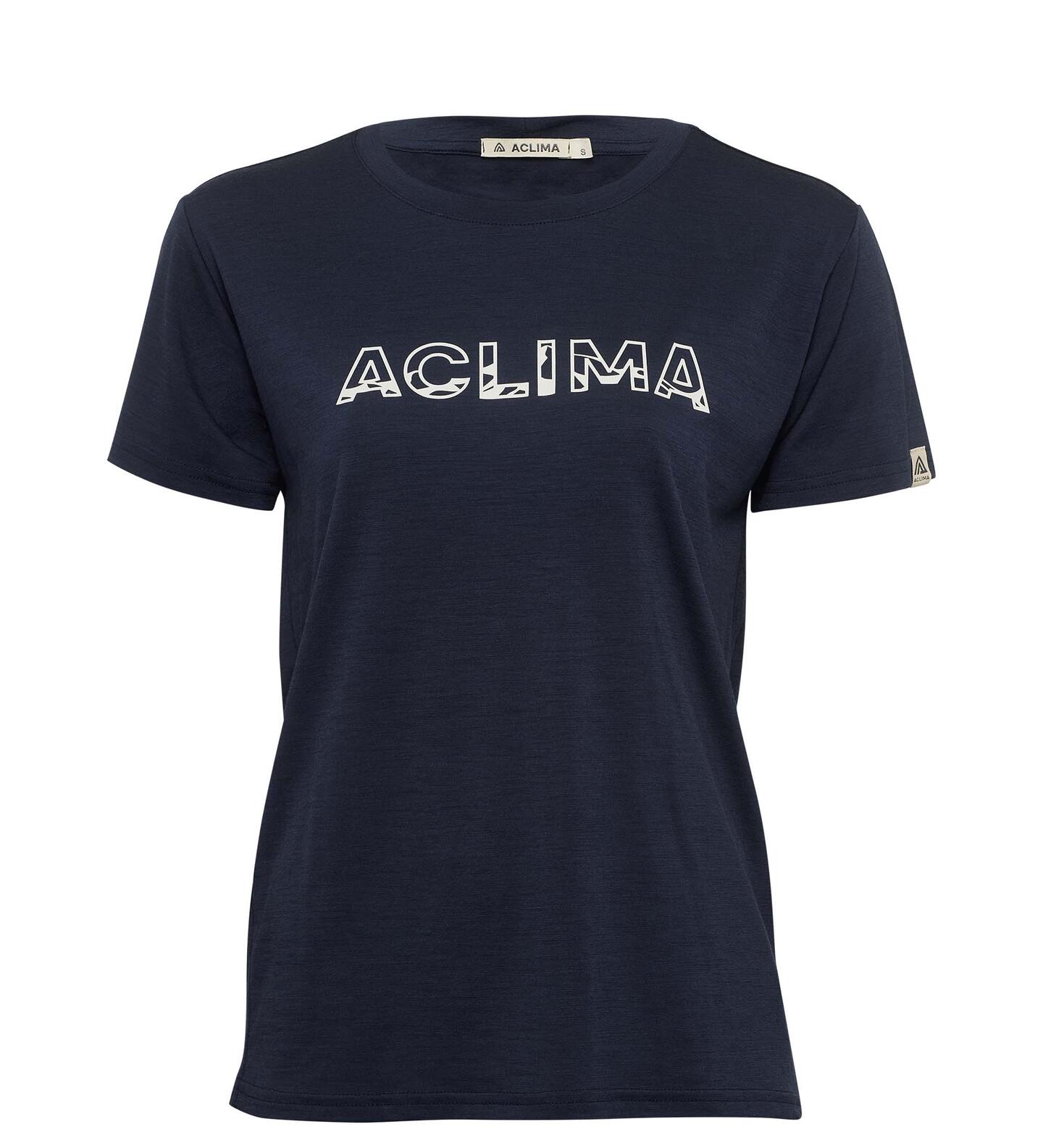 Aclima Lightwool Classic Tee Logo W's Navy Blazer