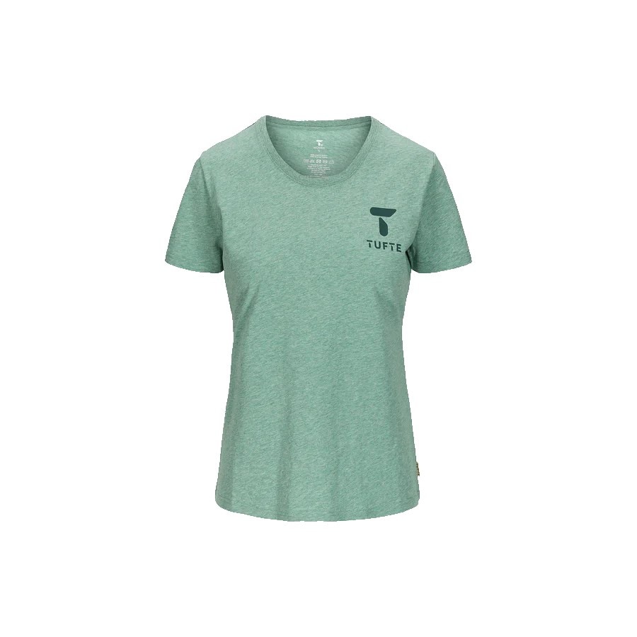 Tufte Eco Brand Tee W Green Melange