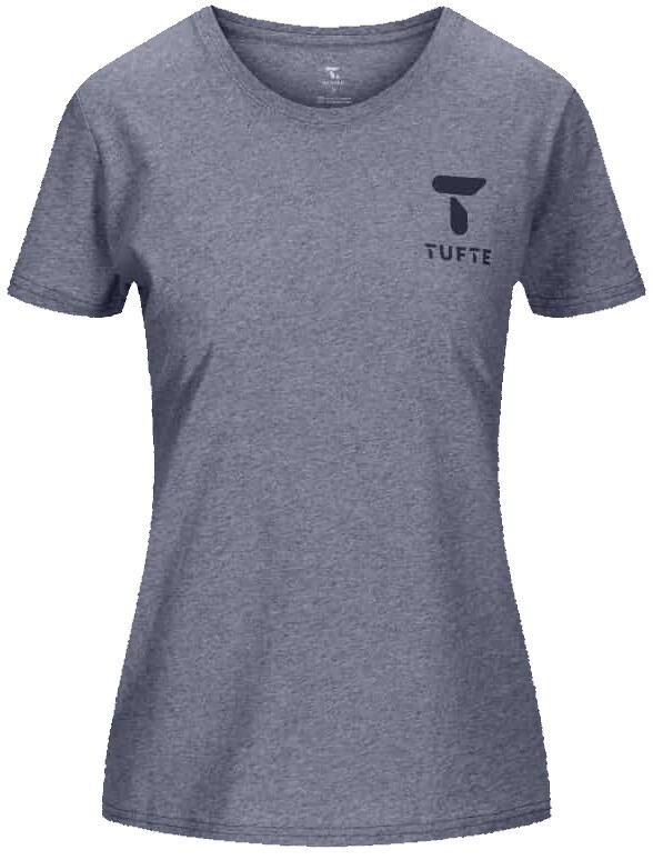 Tufte Eco Brand Tee W Dark Blue Melange