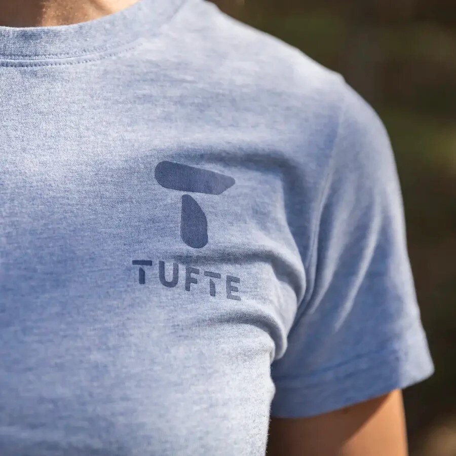 Tufte Eco Brand Tee W Dark Blue Melange