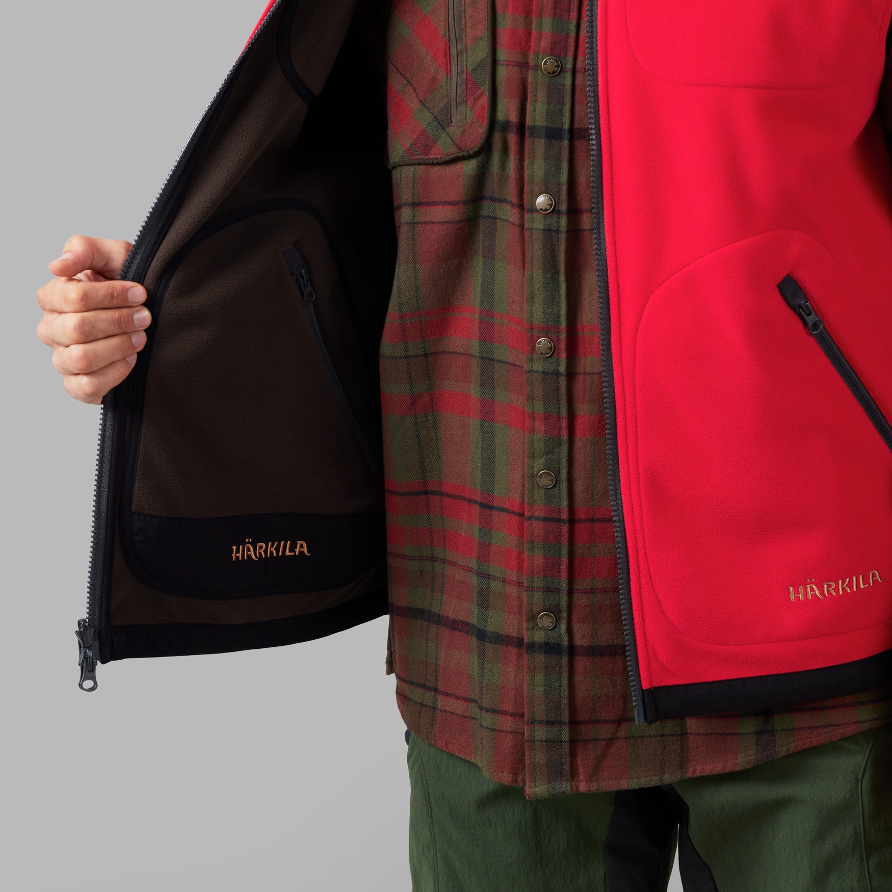 Härkila Kamko fleece Vest Brown/Red