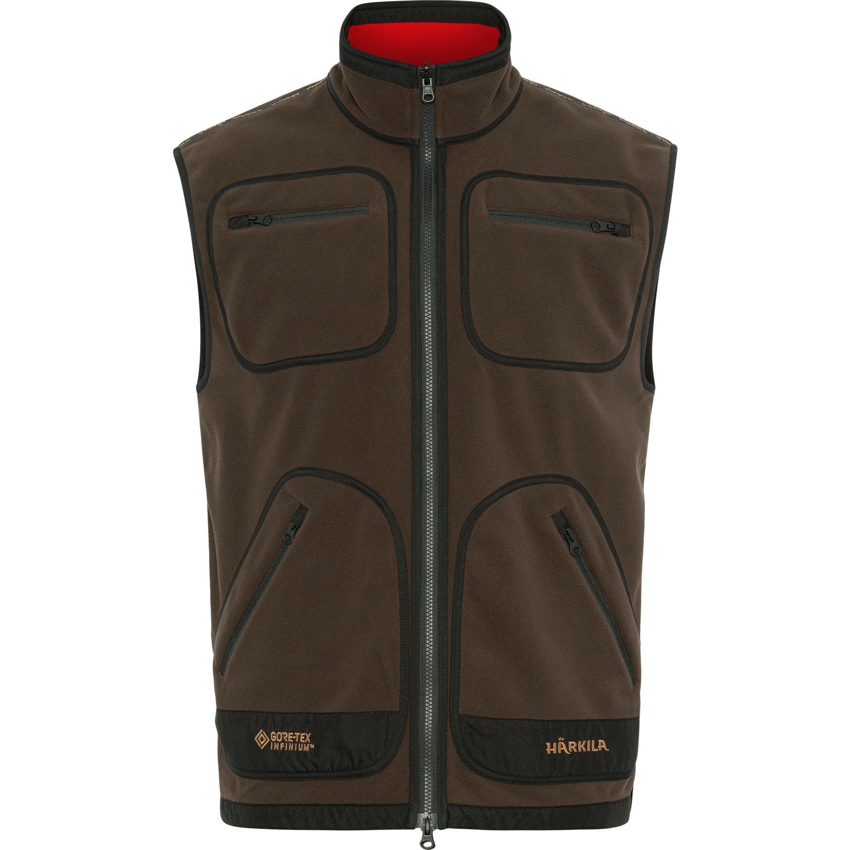 Härkila Kamko fleece Vest Brown/Red