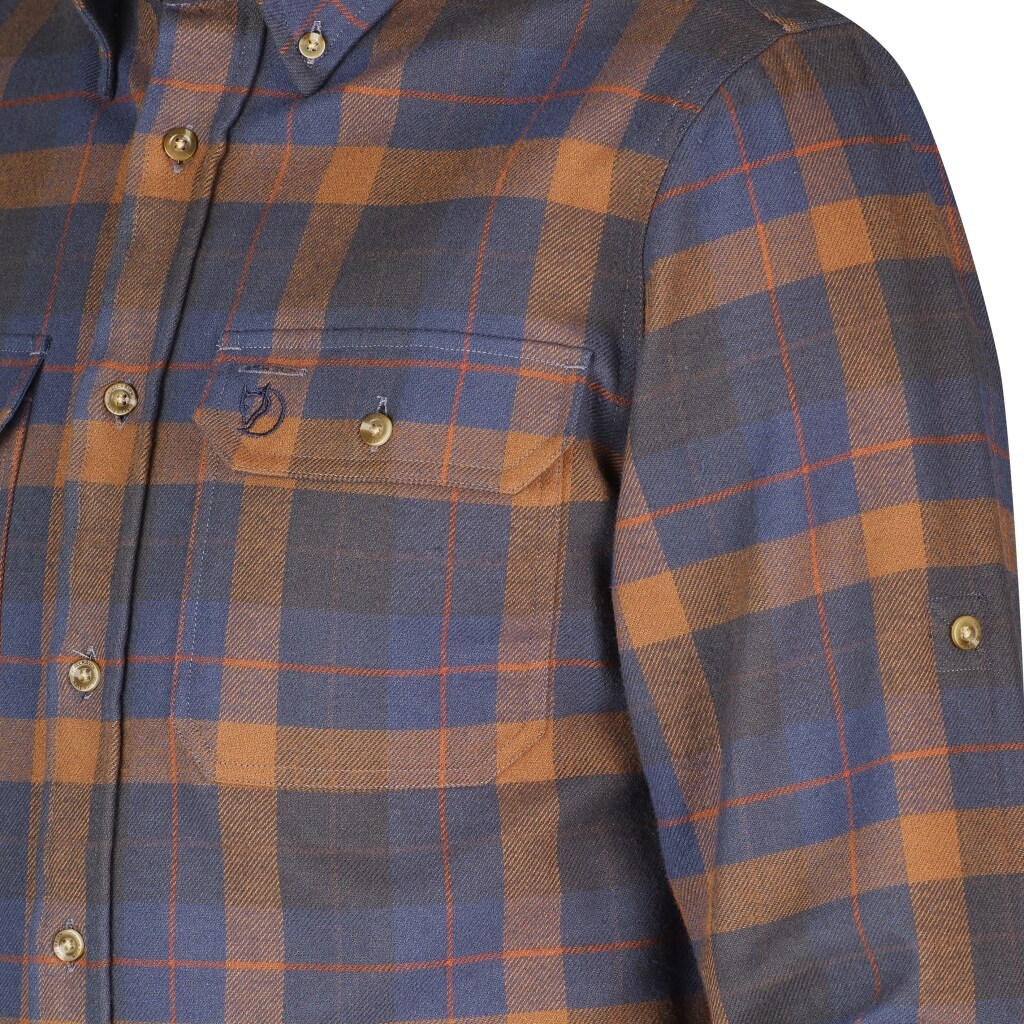 Fjällräven Singi Heavy Flannel Shirt M Dark Navy - Buckwheat Brown