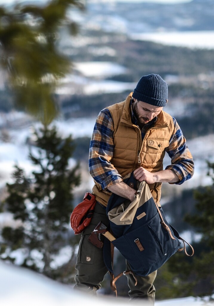 Fjällräven Singi Heavy Flannel Shirt M Dark Navy - Buckwheat Brown