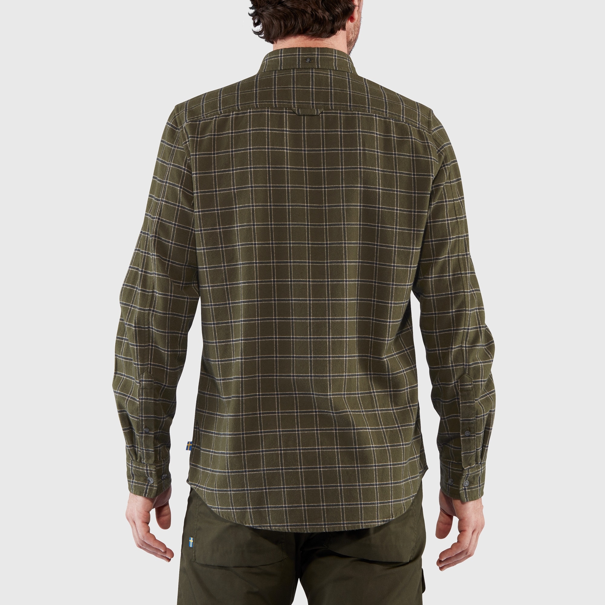 Fjällräven Övik Flannel Shirt M Laurel Green - Indigo Blue