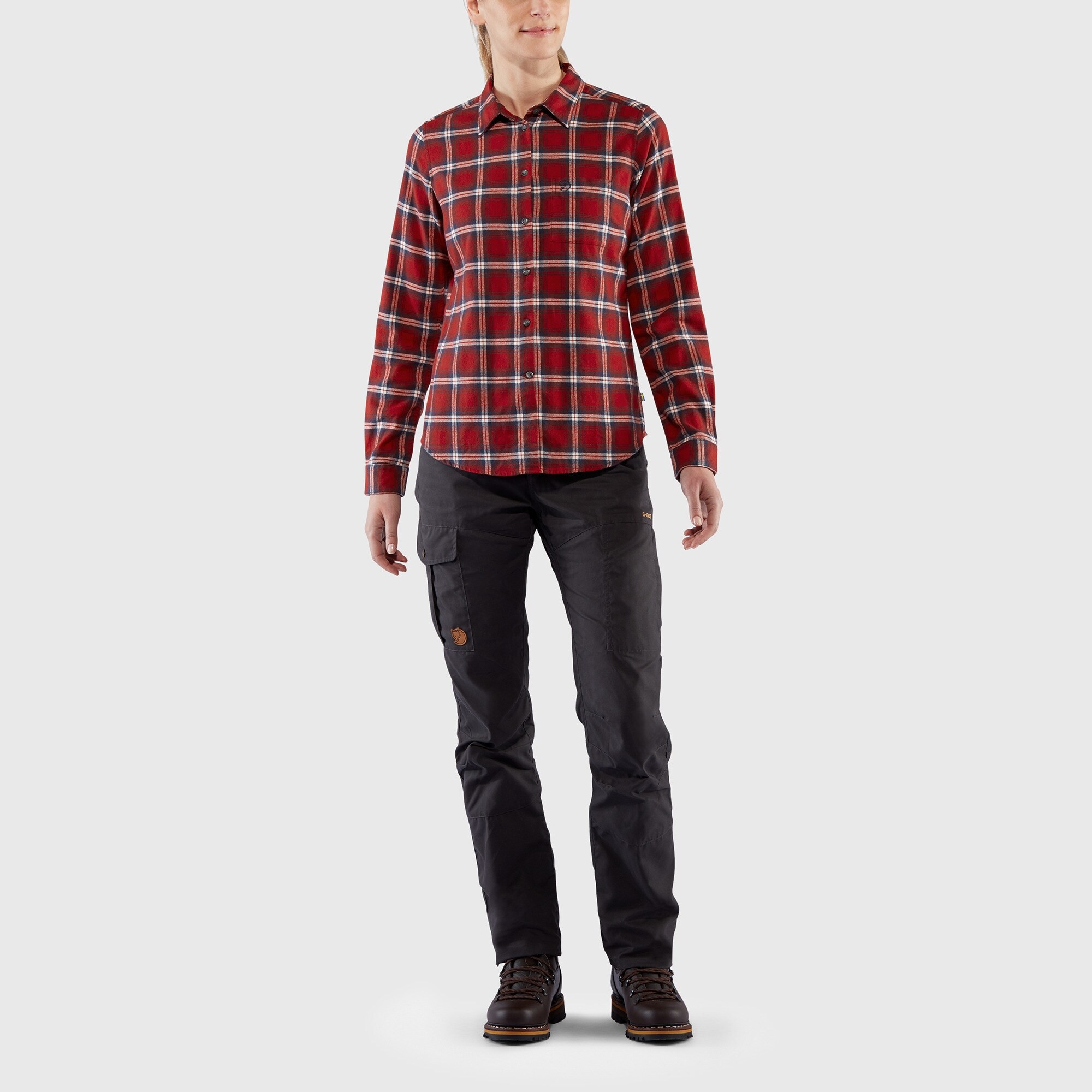 Fjällräven Övik Flannel Shirt W Chalk White - Dune Beige