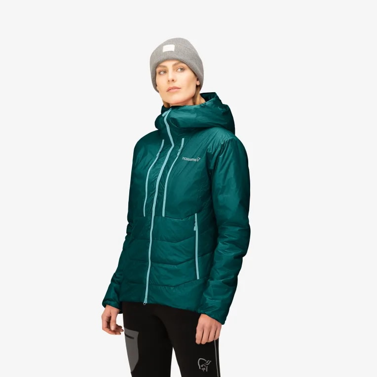 Norrøna trollveggen Primaloft100 Zip Hood (W) Everglade Utgått