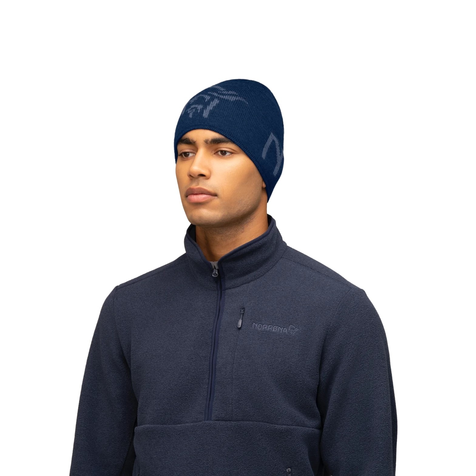 Norrøna /29 Heavy MerinoUll Logo Beanie Indigo Night Melange