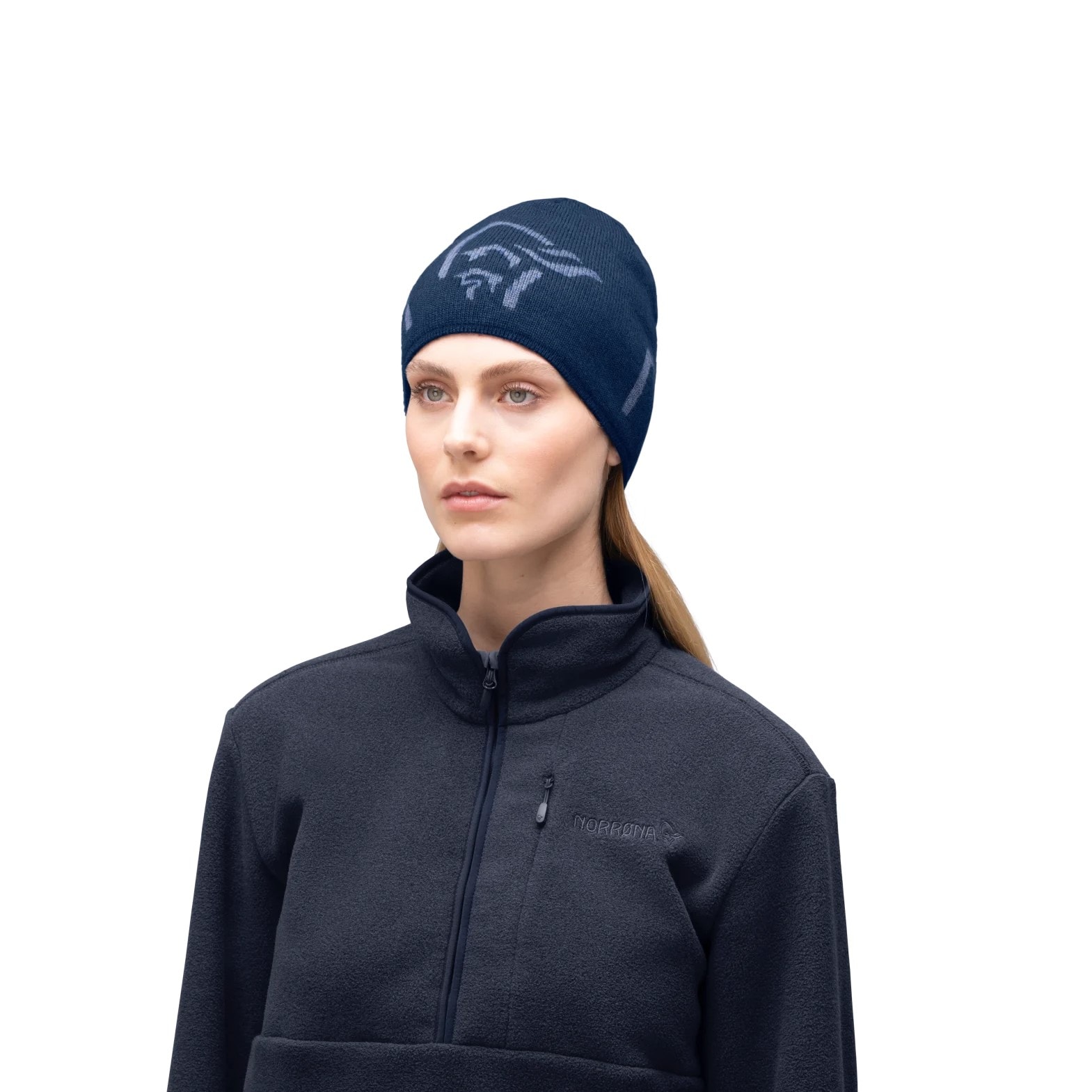 Norrøna /29 Heavy MerinoUll Logo Beanie Indigo Night Melange