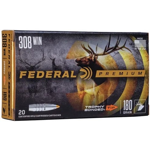 Federal Premium 308 W 180 Trophy B. Tip.