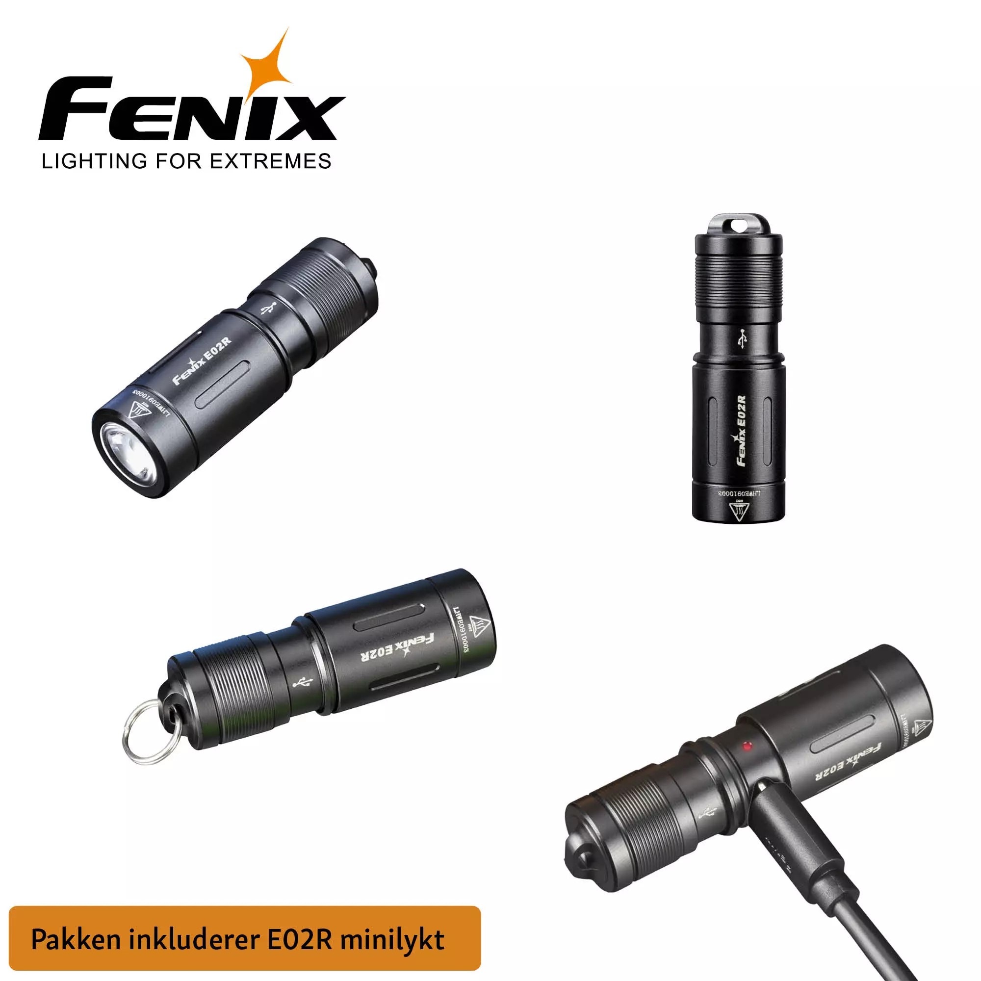 FENIX HM71R + E02R Lyktepakke