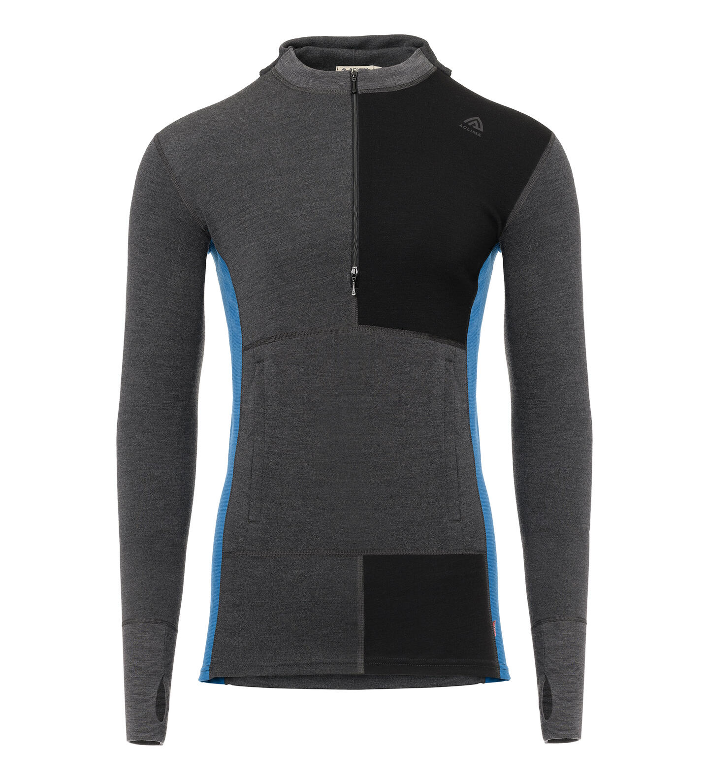 Aclima WarmWool Hood Sweater w/zip M Marengo/Jet Black/Corsair
