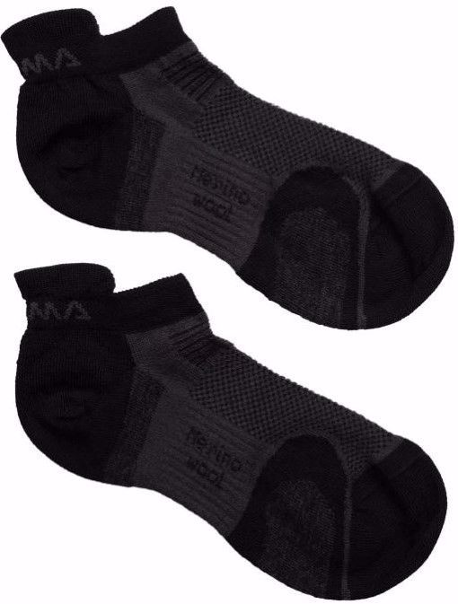 Aclima Ankle Socks 2-Pack Iron gate/Jet Black
