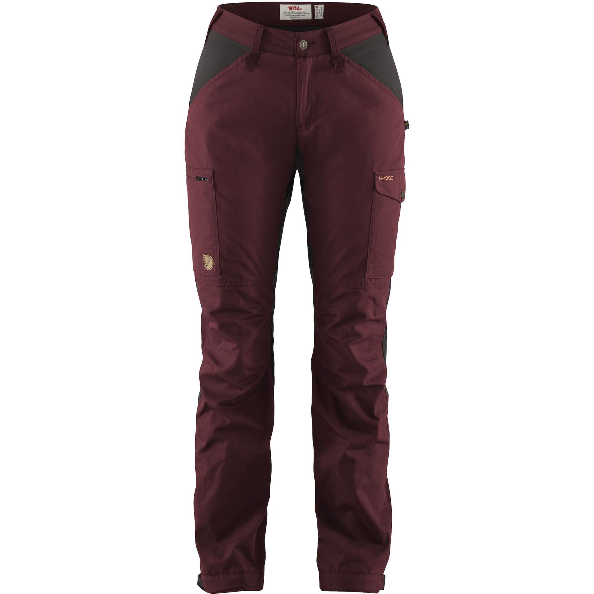 Fjällräven Kaipak Trousers Curved W Dark Garnet-Dark Grey