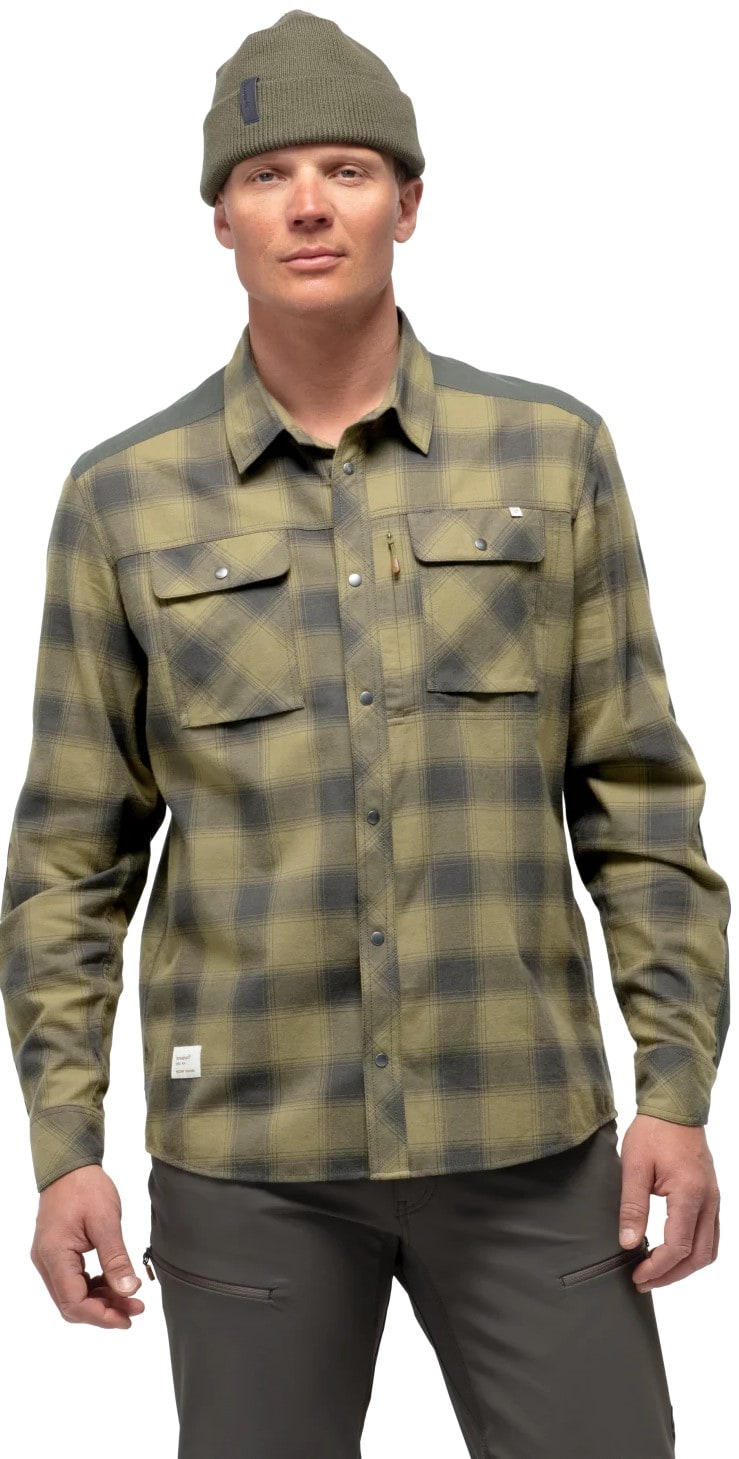 Norrøna svalbard flannel Shirt (M) Olive Drab/Slate Grey Utgått