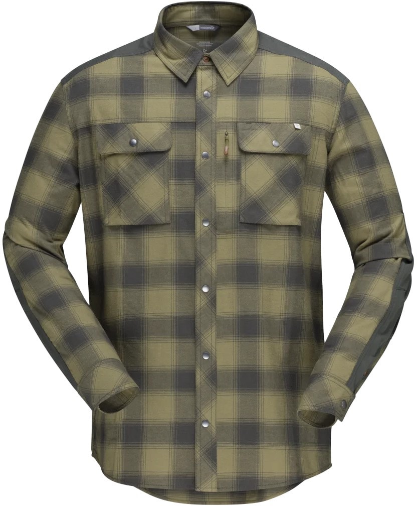 Norrøna svalbard flannel Shirt (M) Olive Drab/Slate Grey Utgått