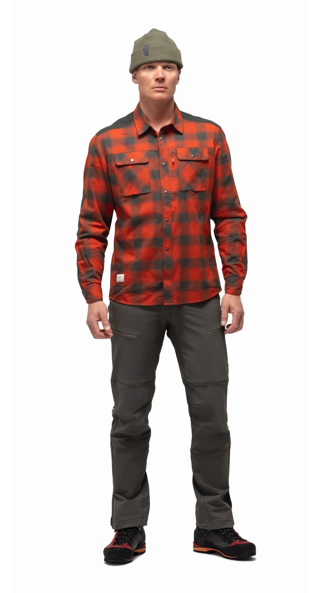 Norrøna svalbard flannel Shirt (M) Rooibos Tea/Slate Grey Utgått