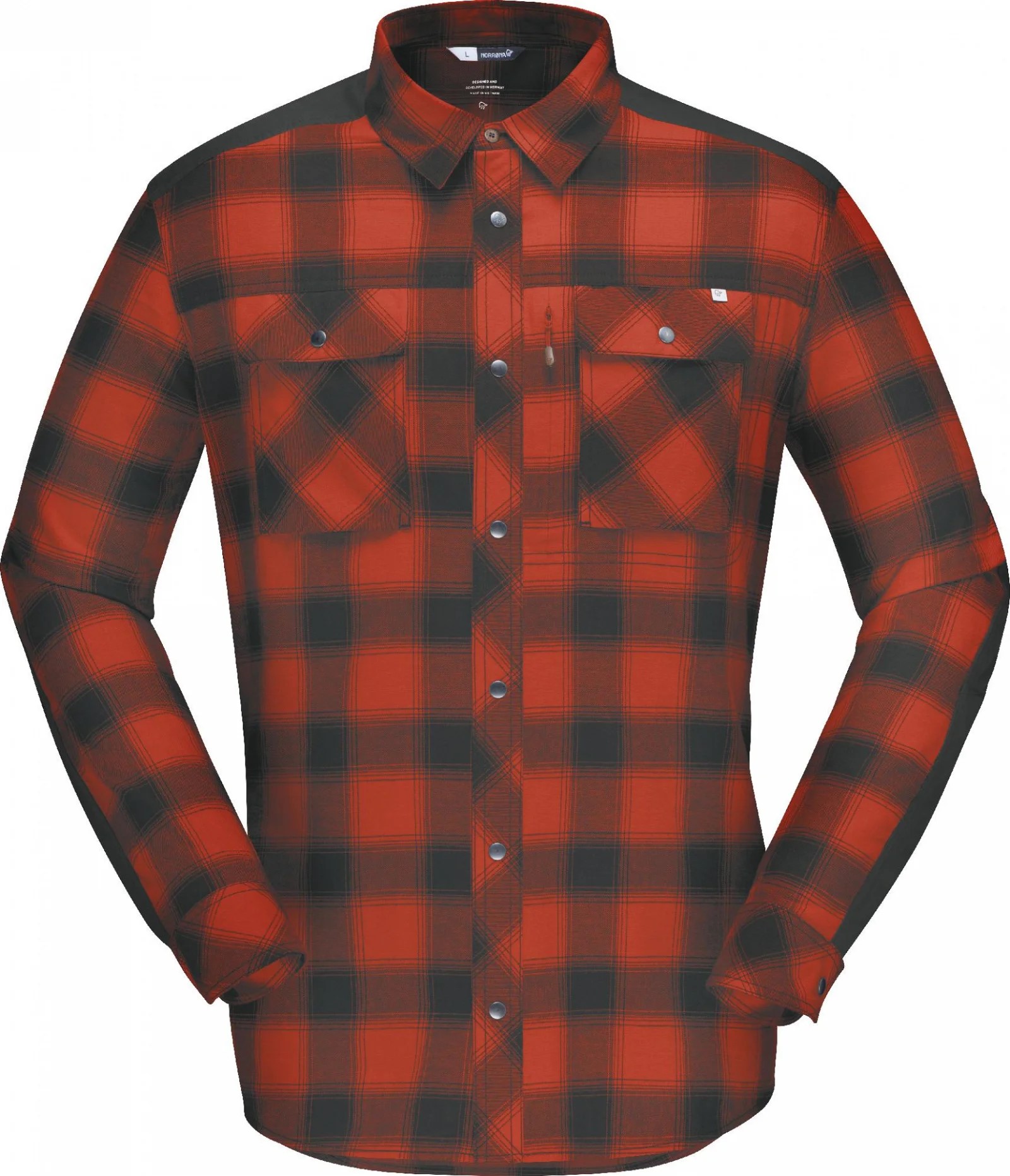 Norrøna svalbard flannel Shirt (M) Rooibos Tea/Slate Grey Utgått