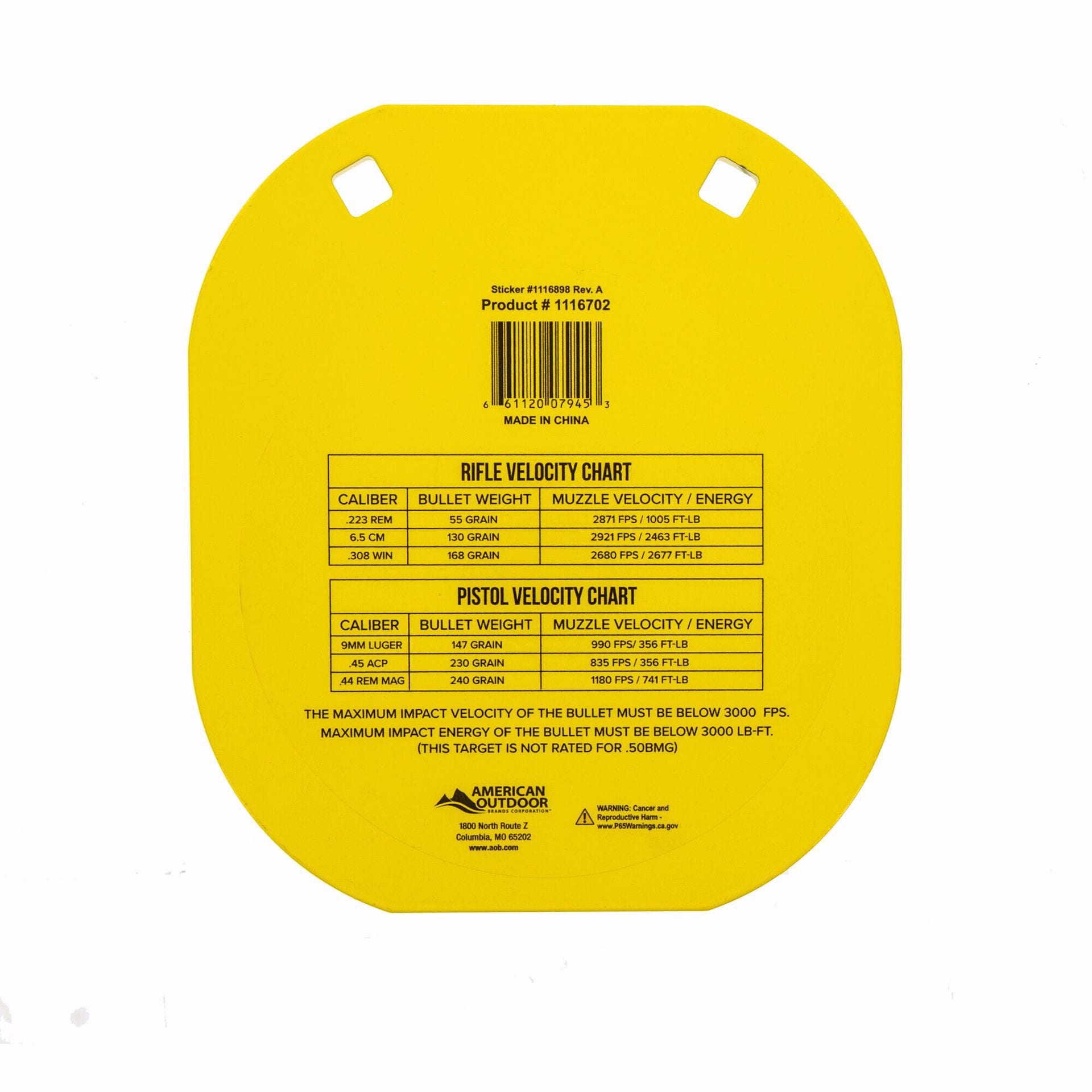 CALDWELL Gong Target AR500 8" C