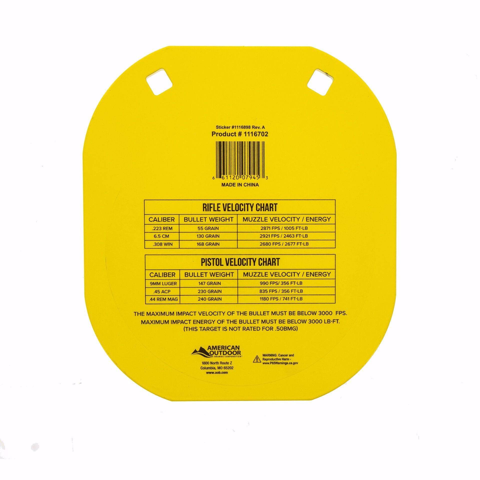 CALDWELL Gong Target AR500 8" C CP=6