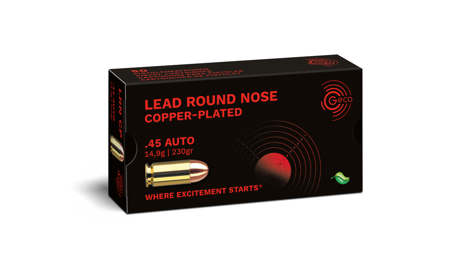 Geco 45 Auto Geco Clrn Lead Round Nose Copper Plated 14,9G 50pk