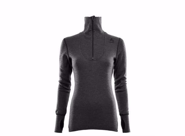 Aclima DoubleWool Polo w/zip Woman Marengo/Jet Black