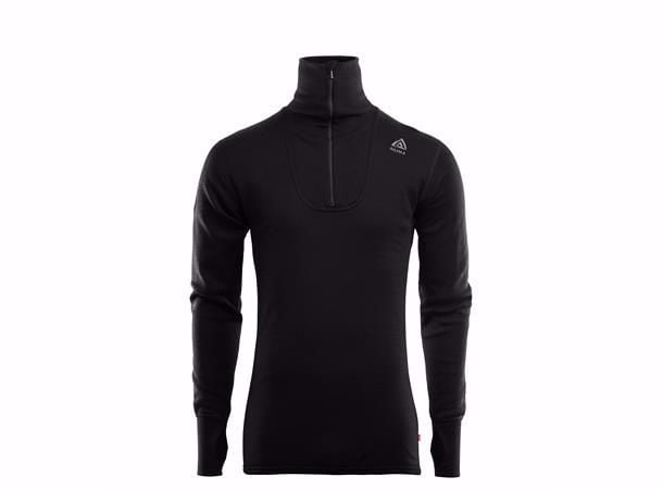 Aclima DoubleWool Polo Zip Jet Black/Marengo