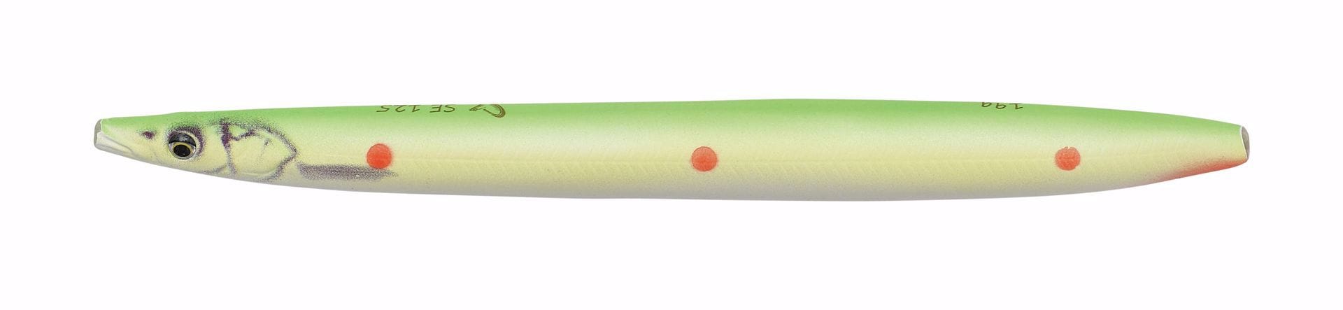 Savage Gear Line Thru Sandeel 12,5cm 19g Sinking Fluo green Red Dots