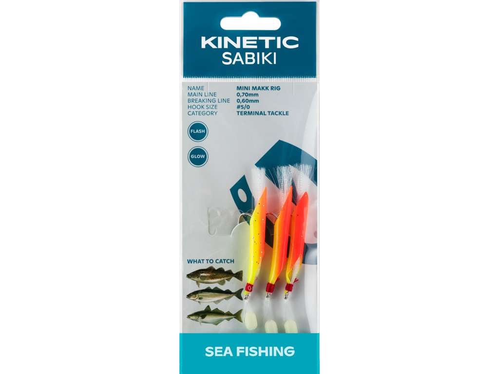 Kinetic Sabiki Mini Makk #5/0 Yellow/Orange