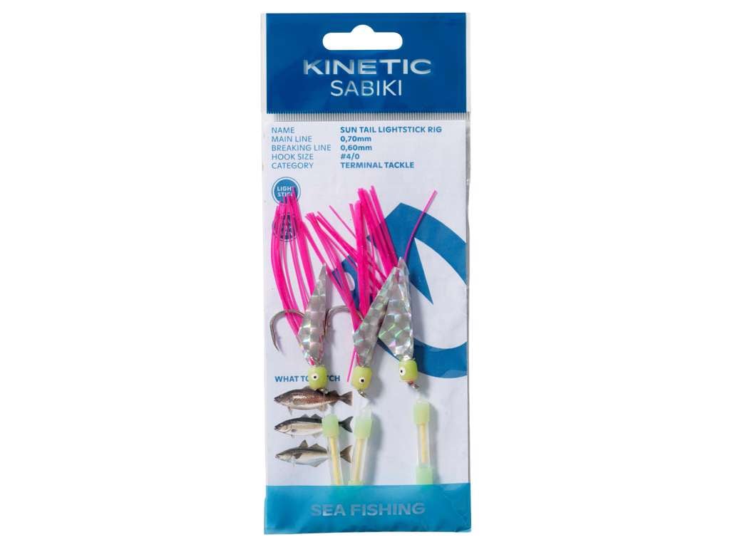 Kinetic Sabiki Sun Tail Lightstick #4/0 Pink/Yellow
