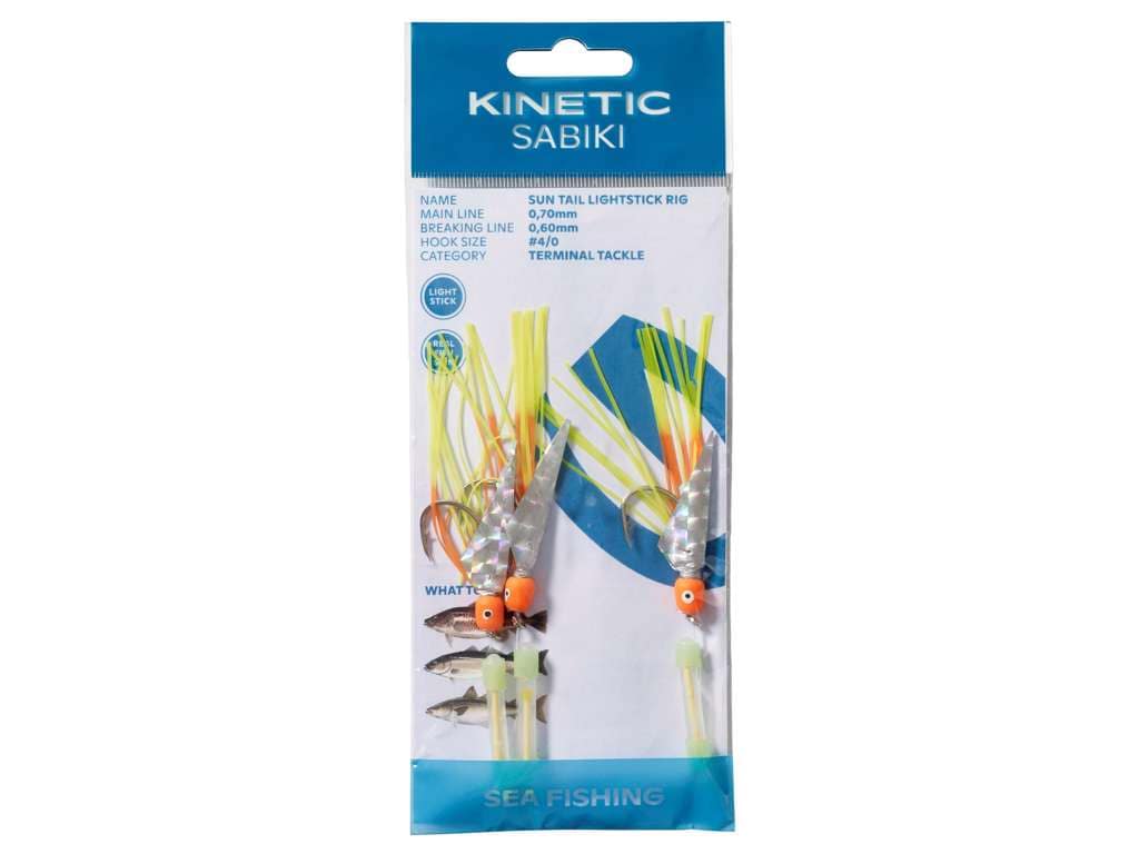 Kinetic Sabiki Sun Tail Lightstick #4/0 Yellow/Orange