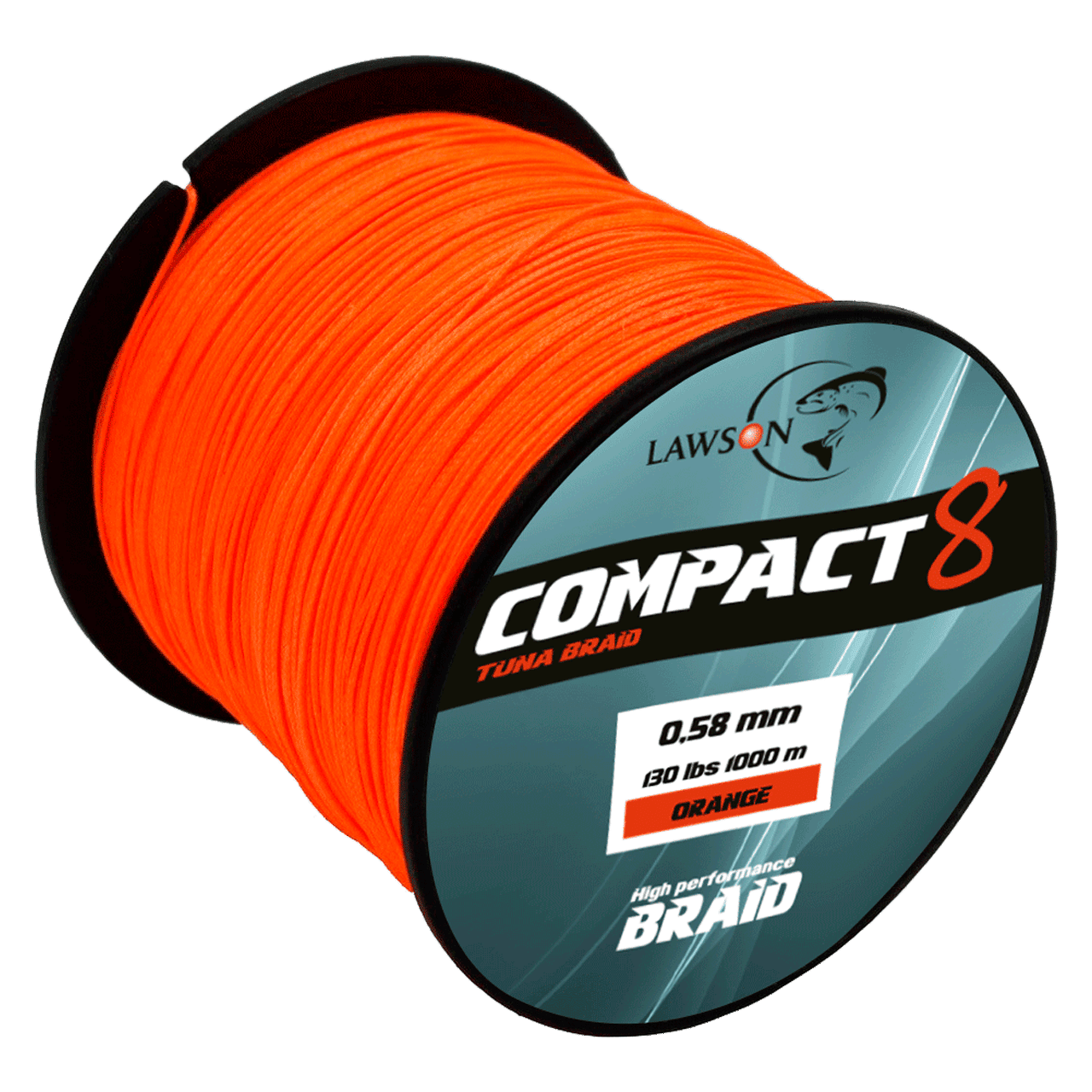 Lawson Compact 8 Tuna Orange 1000m 0,65mm/150lb