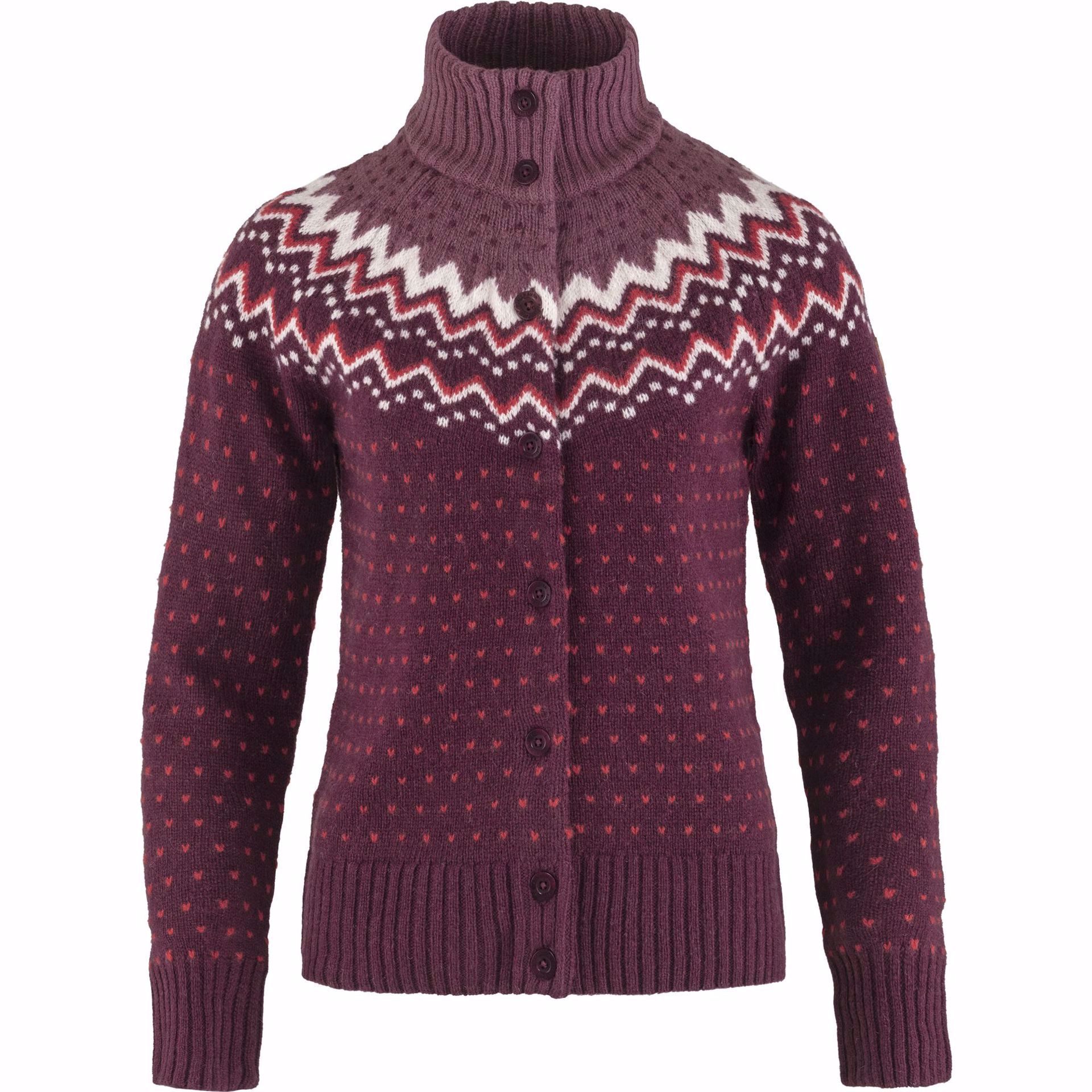 Fjällräven Övik Knit Cardigan W Dark Garnet