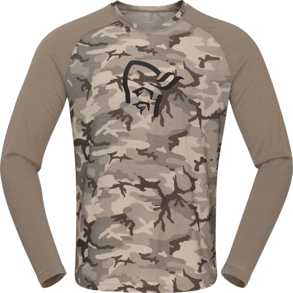 Norrøna Femund pureUll Long sleeve (M) Beige Camo Utgått