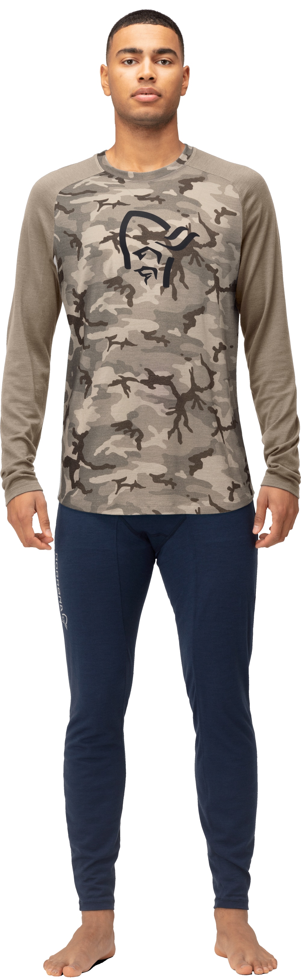 Norrøna Femund pureUll Long sleeve (M) Beige Camo Utgått