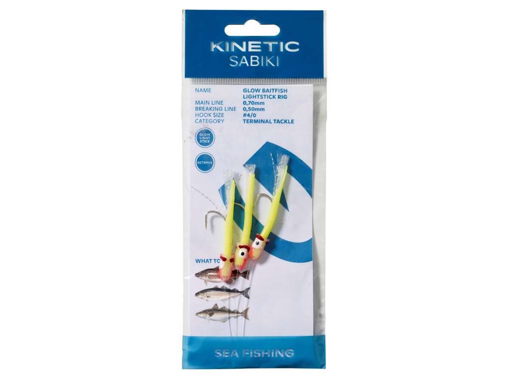 Kinetic Sabiki Glow Baitfish Lightstick #4/0 Yellow/Pink