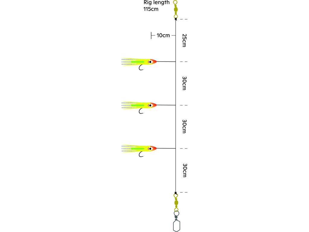 Kinetic Sabiki Glow Baitfish Lightstick #4/0 Yellow/Pink
