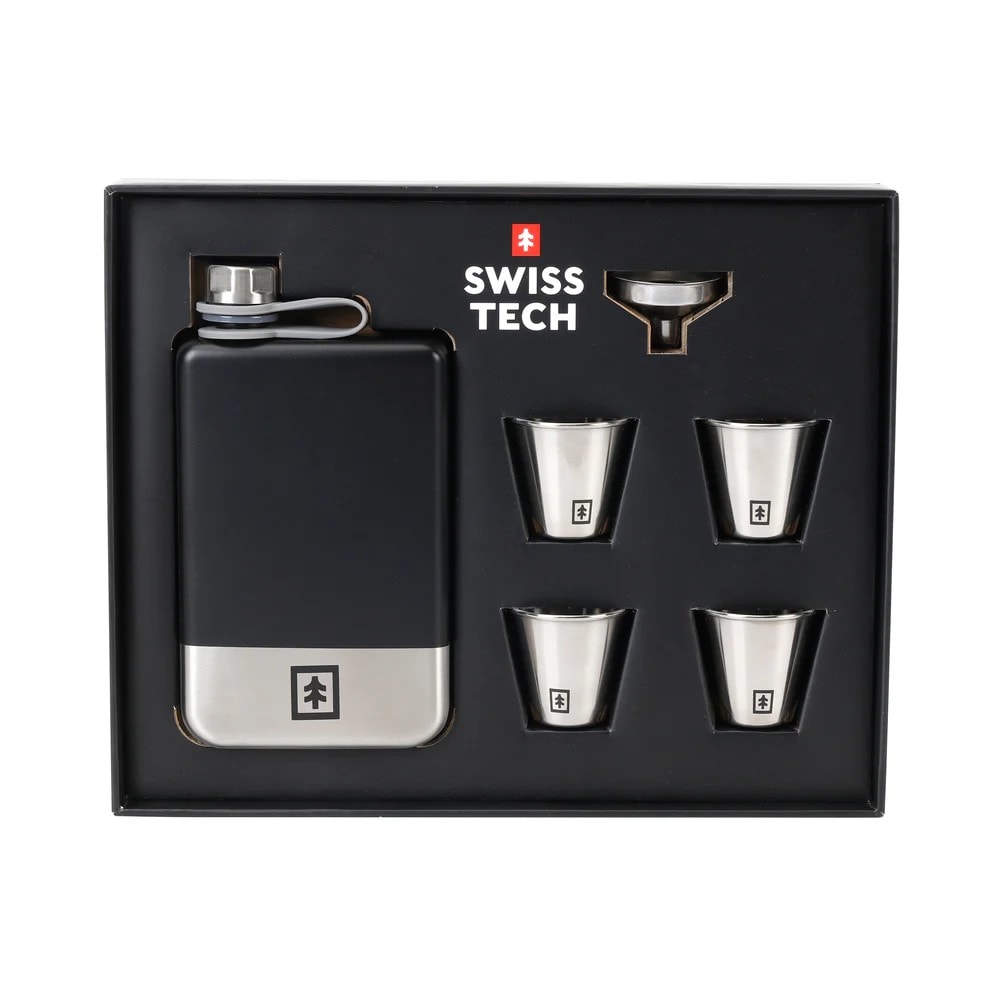 Swiss Tech Hip flask and cup giftset