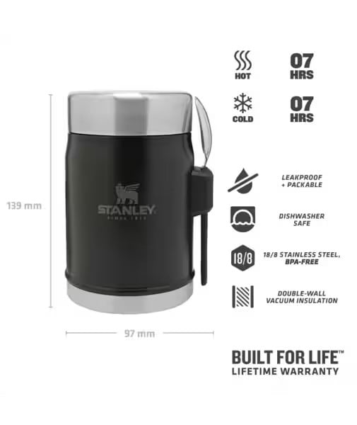 Stanley Mat termos med skje matte black 0,4L