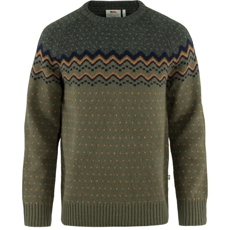 Fjällräven Övik Knit Sweater Laurel Green-Deep Forest
