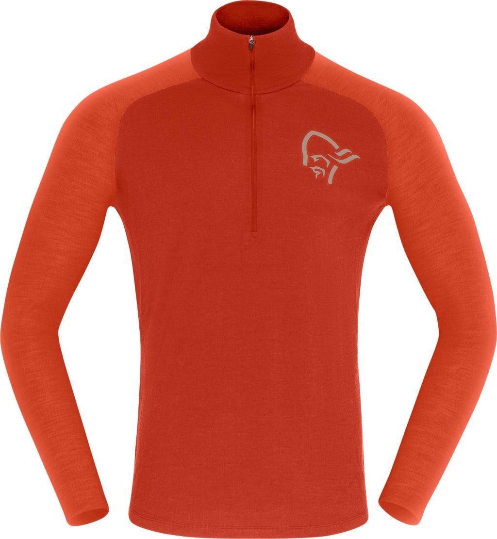 Norrøna Femund Pureull Zip Neck (M) Pumpkin Utgått