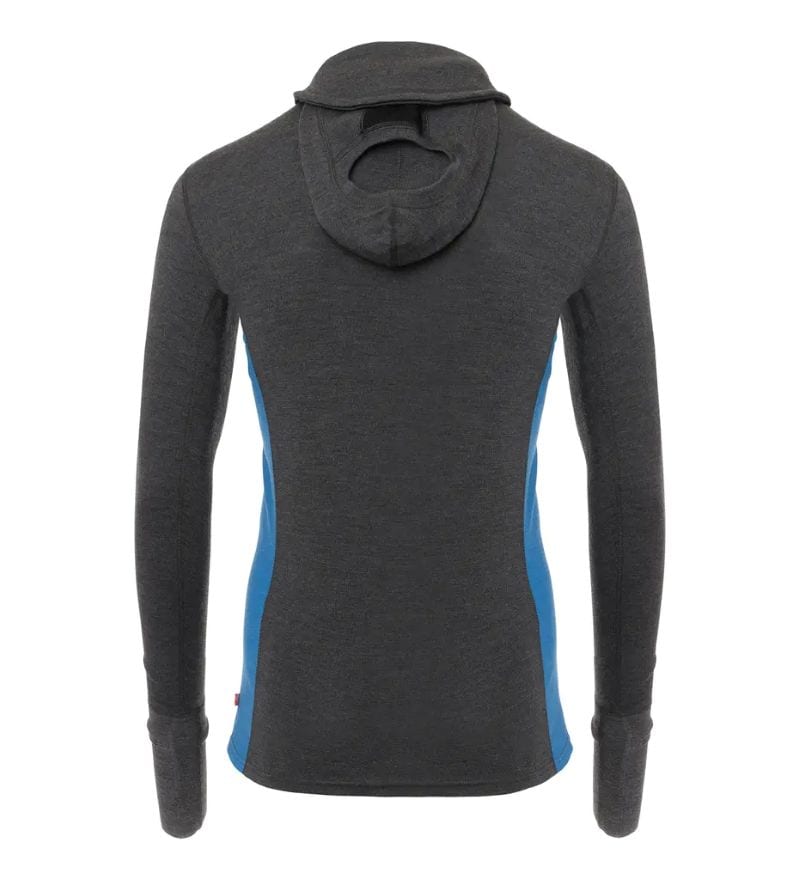 Aclima WarmWool Hoodsweater w/zip W Jet Black/Marengo/Gold Flame