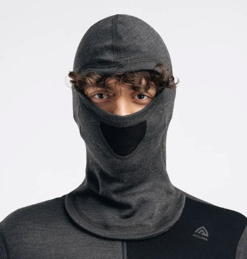 Aclima WarmWool Hoodsweater w/zip W Jet Black/Marengo/Gold Flame