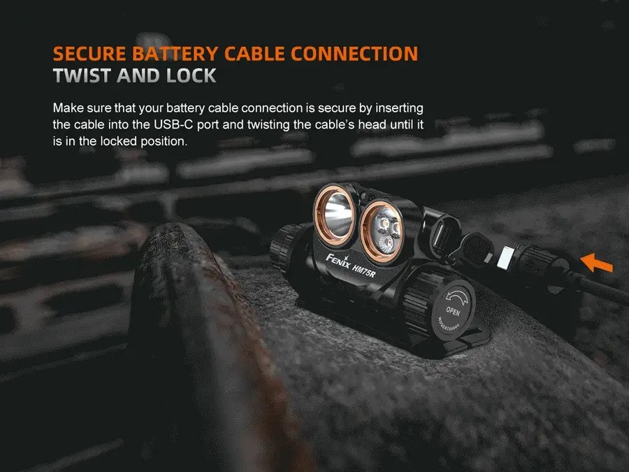 FENIX HM75R Hodelykt 1600lm m/2 batterier