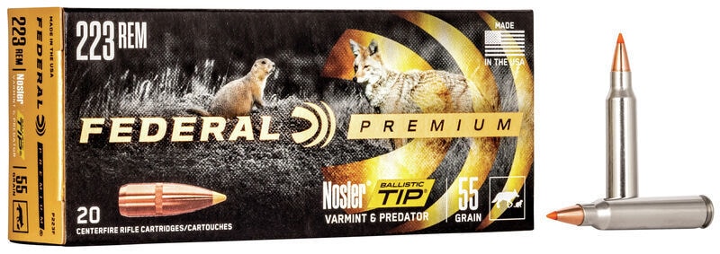 Federal Premium 223 Rem 55grs Nosler Ballistic Tip